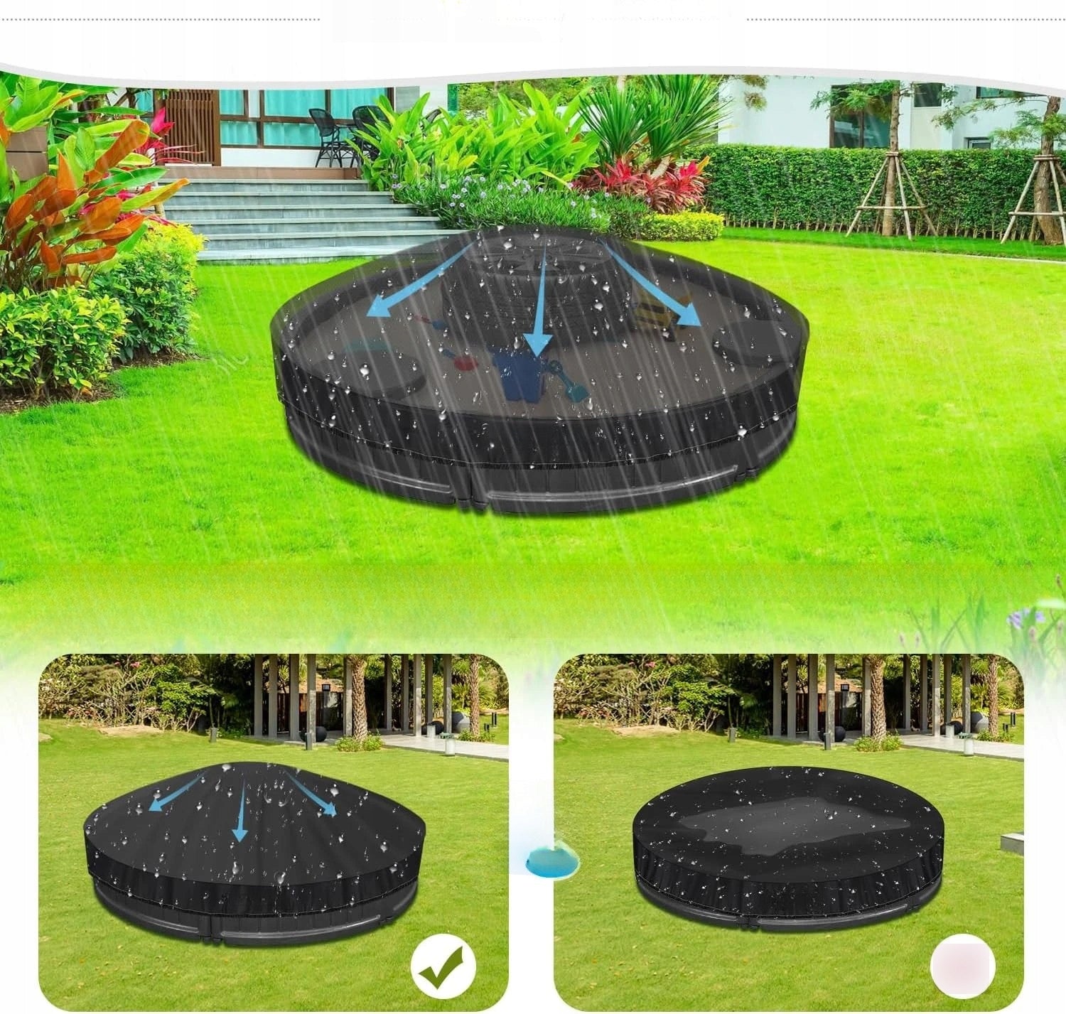 SANDBOX TARPAULIN COVER PROTECTIVE COVER WATERPROOF STRONG 100cm Manufacturer no brand