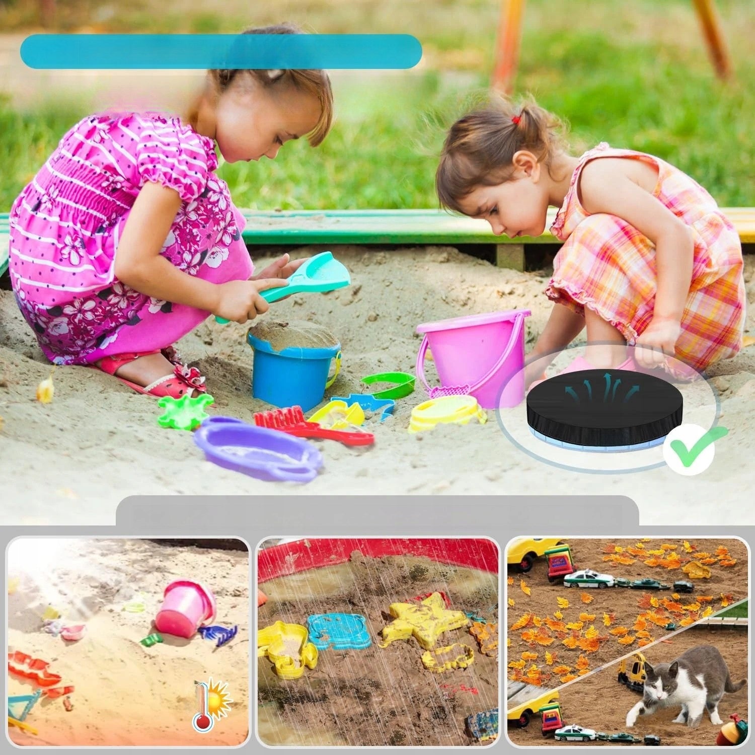 SANDBOX TARPAULIN COVER PROTECTIVE COVER WATERPROOF STRONG 100cm Product width 15 cm