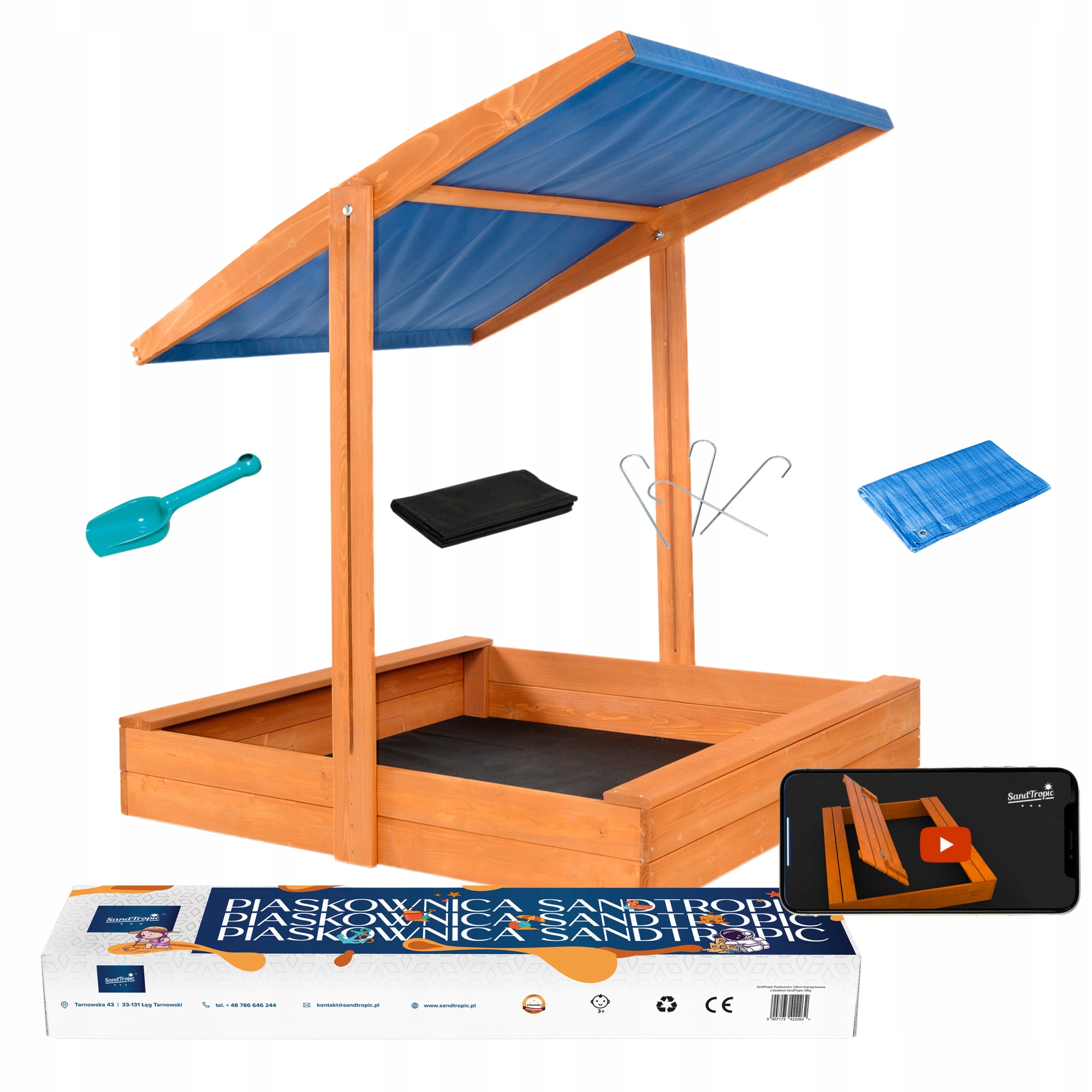 SANDBOX VISOR IMPREGNATED WOODEN 120 cm VIDEO 3D CE Certificate