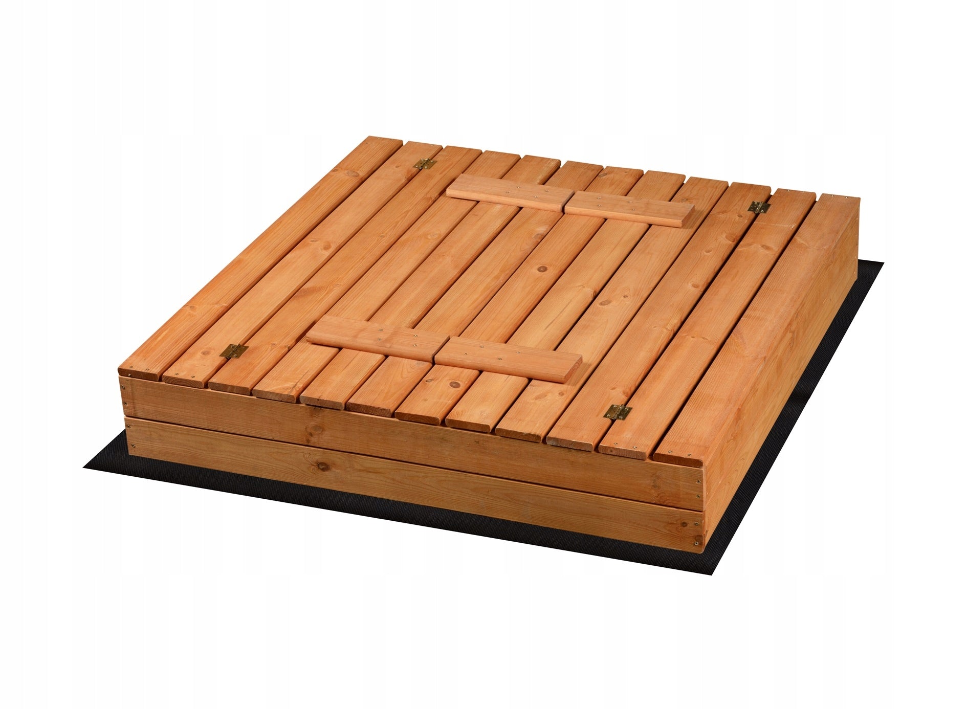 SANDBOX WITH BENCHES CLOSED 120x120 WOODEN IMPREGNATED Manufacturer code fabrykapiaskownic_pl