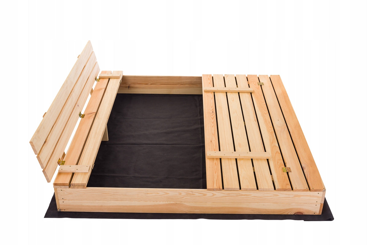 SANDBOX WITH BENCHES CLOSED WOODEN 160x160cm FROM THE MANUFACTURER FREEBIES Character/Title none