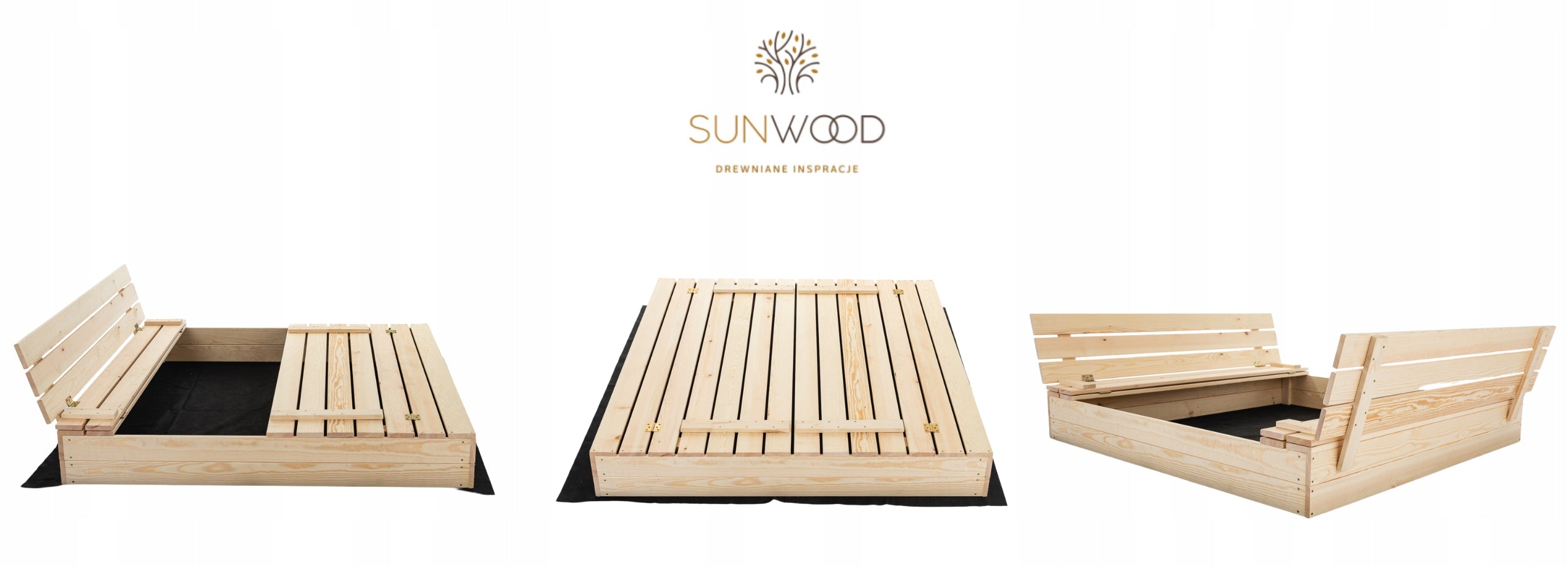 SANDBOX WITH BENCHES CLOSED WOODEN 160x160cm FROM THE MANUFACTURER FREEBIES Packaging status original