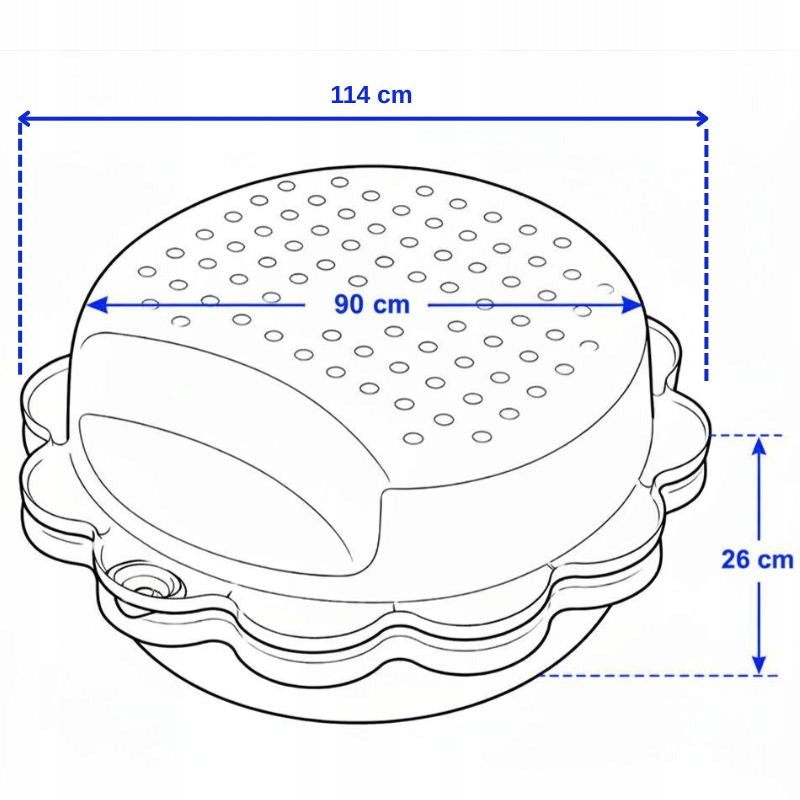 SANDBOX WITH GARDEN LID CLOSED LARGE SET 2in1 POOL SUNFLOWER Length 114 cm