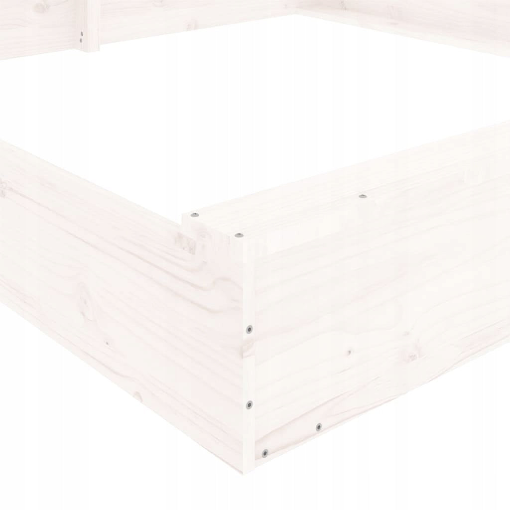 SANDBOX WITH SEATS WHITE SQUARE PINE WOOD EAN (GTIN) 8720845808068