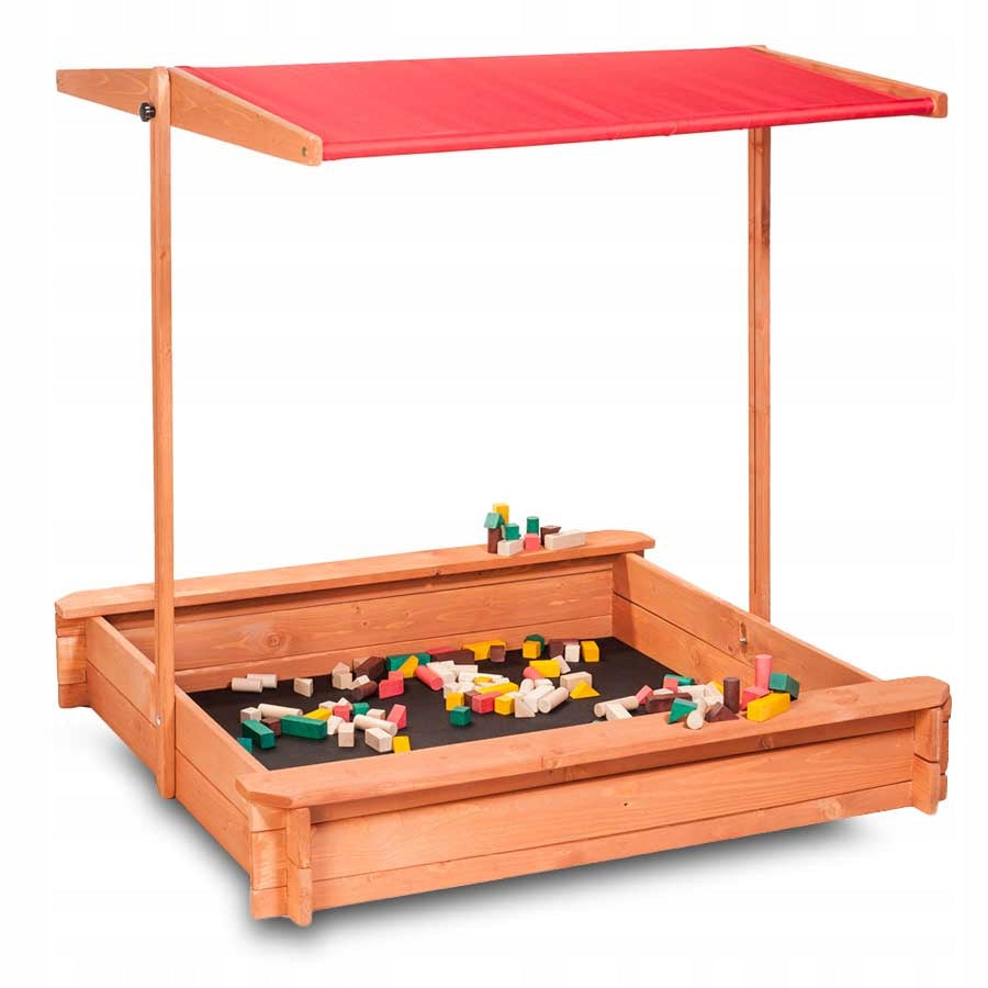 SANDBOX WITH VISOR CLOSED 120X120 BENCHES IMPREGNATED