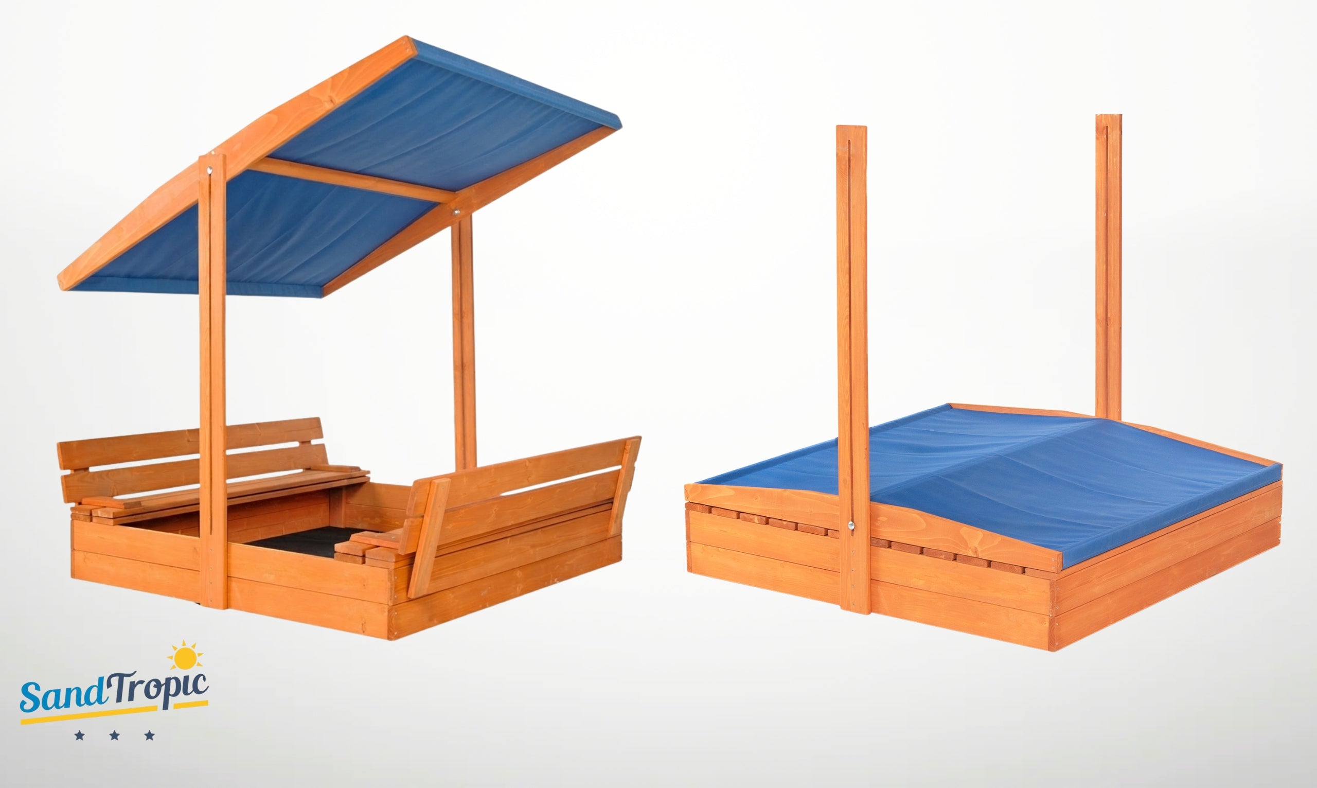 SANDBOX WITH VISOR IMPREGNATED WOODEN 120 CLOSED 3D VIDEO BENCHES Manufacturer code SB20i2026 Pasy