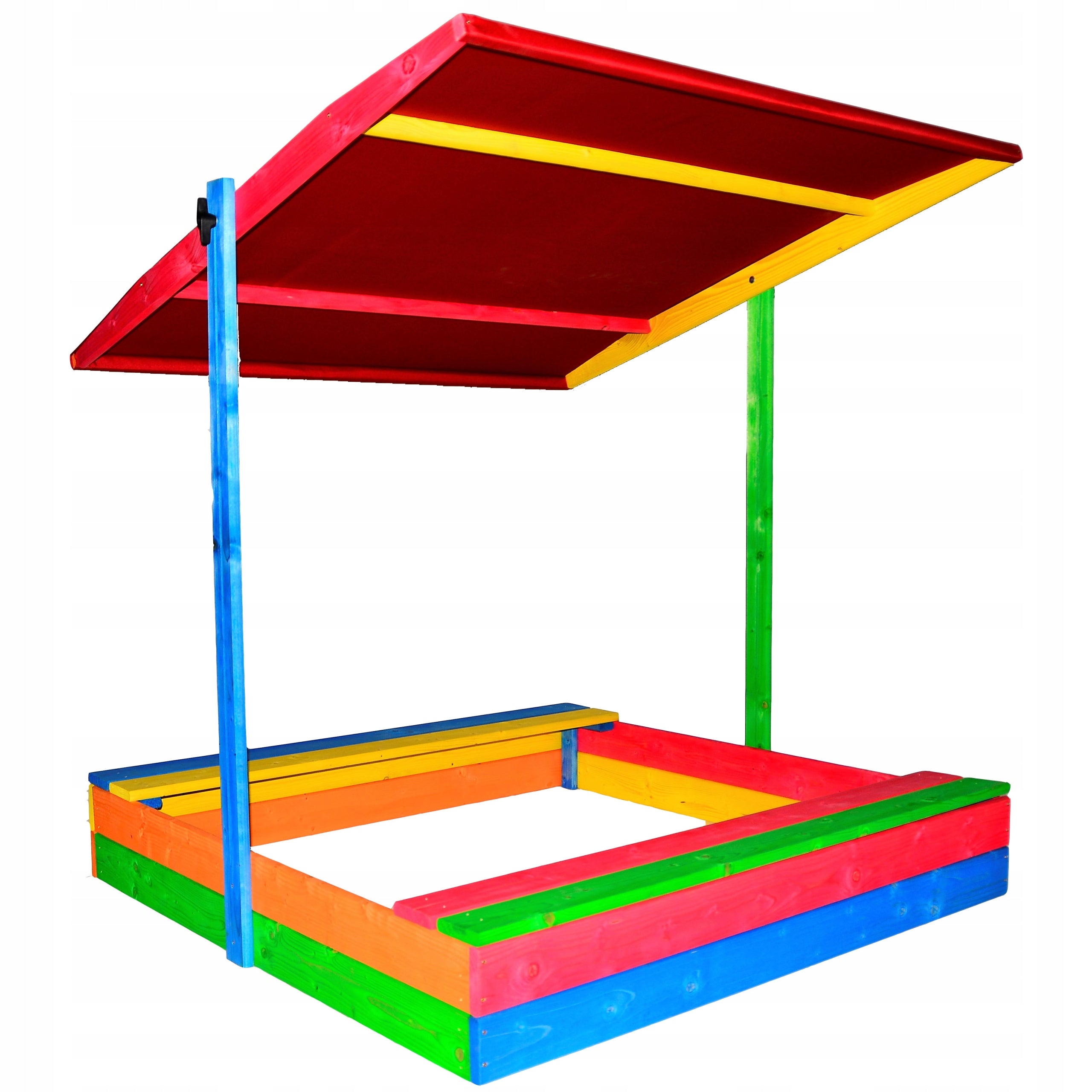 SANDBOX WITH VISOR WOODEN 120x120 ECOLOGICAL COLORED OR BROWN Brand Cisana