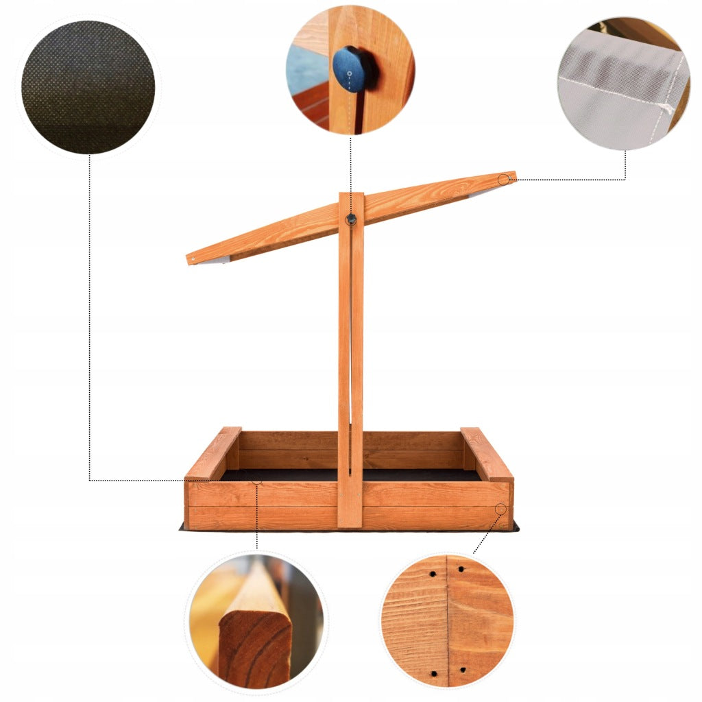 SANDBOX Wooden with Adjustable Canopy IMPREGNATED WITH DIFFERENT COLORS! Capacity 12 kg