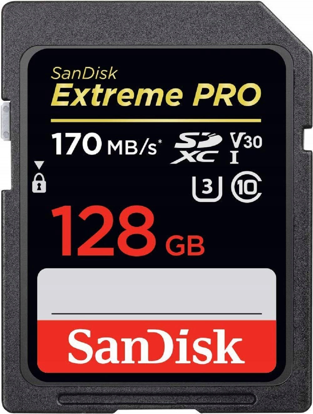 SANDISK 128 GB SD SDXC EXTREME PRO C10 UHS-I U3 170MB/s memory card Card capacity 128 GB