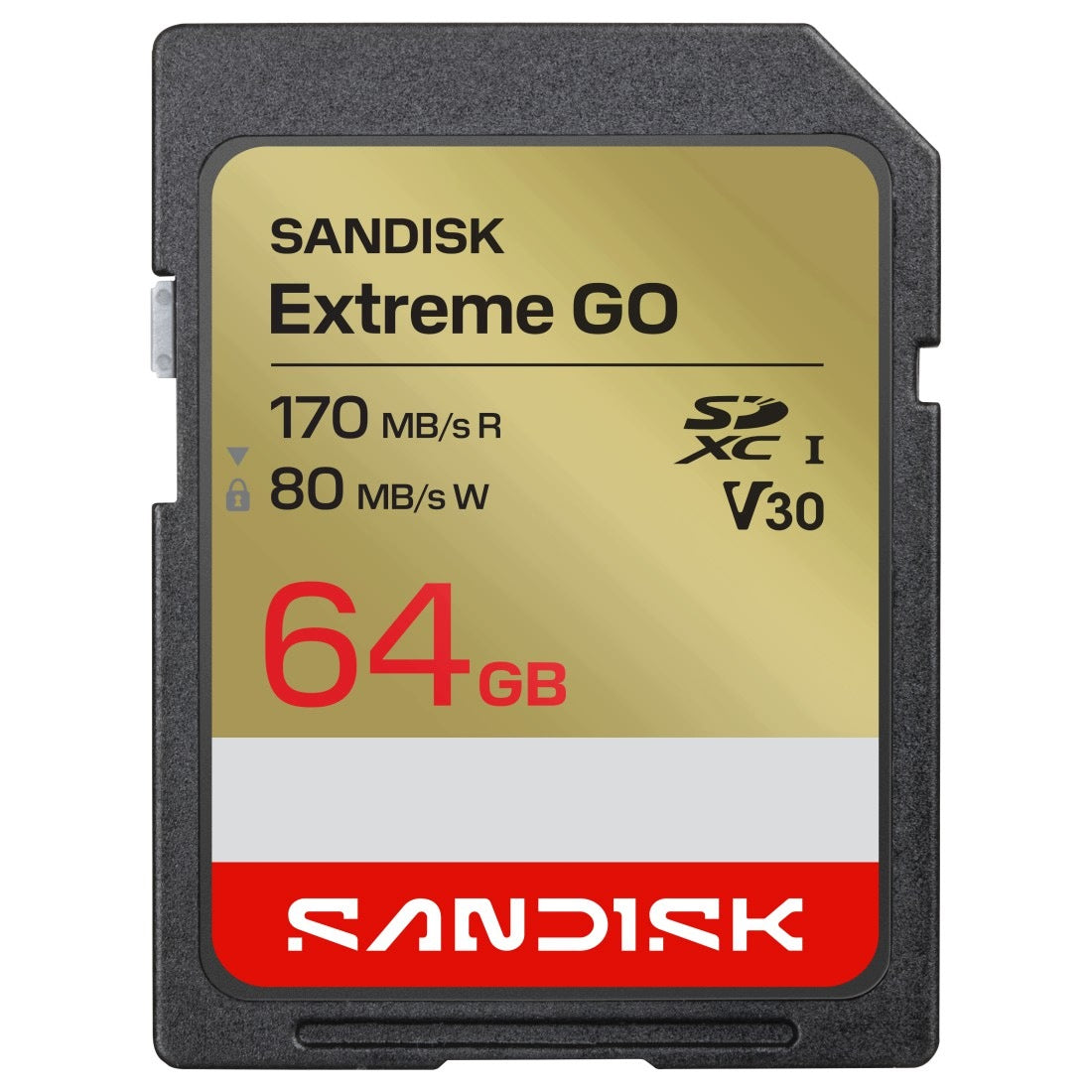 SANDISK EXTREME GO SDXC 64 GB 170/80 MB/s C10 V30 UHS-I U3 Memory Card