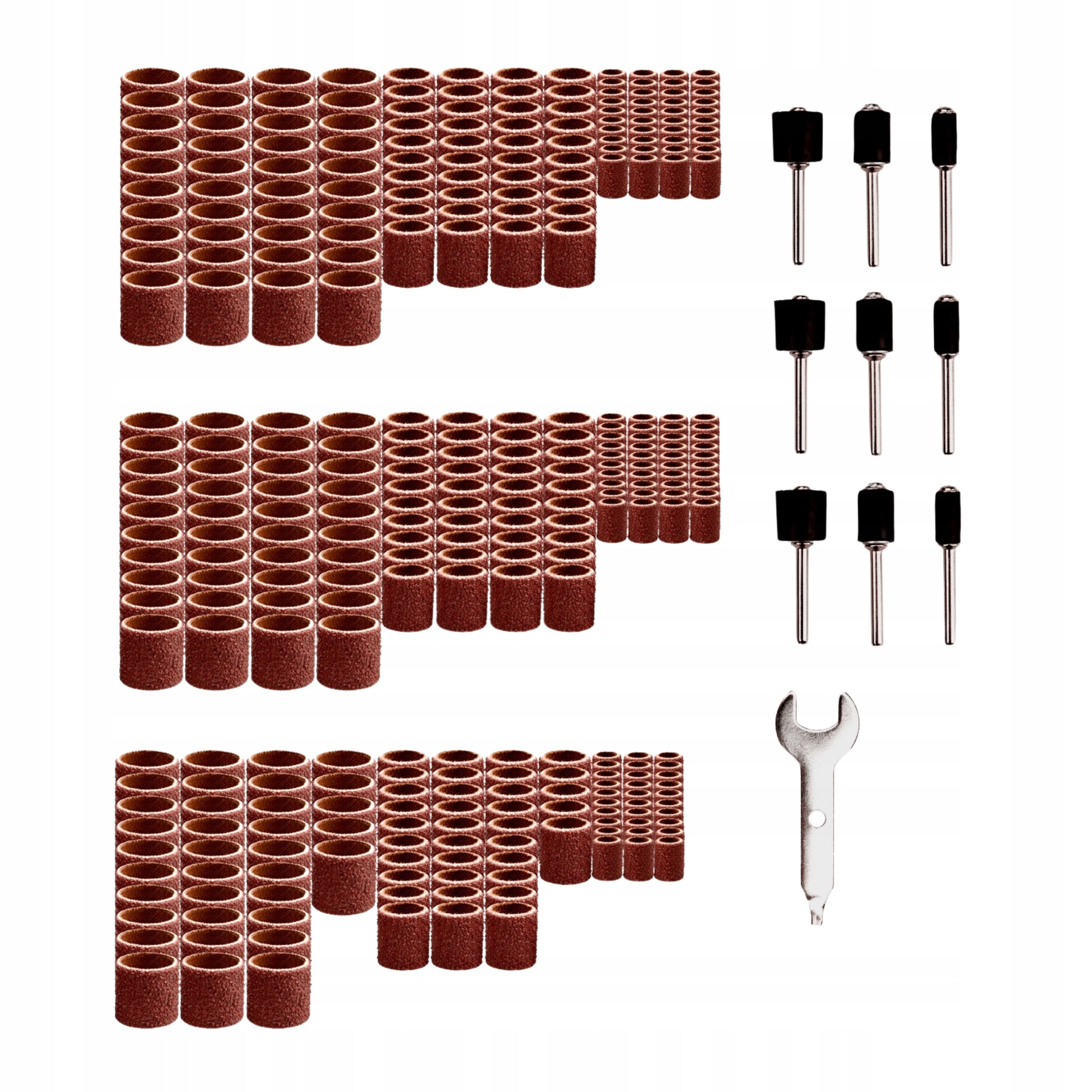 SANDPAPER FOR MINI-GRINDER SET OF ABRASIVE ROLLERS P80-P240 + Shanks