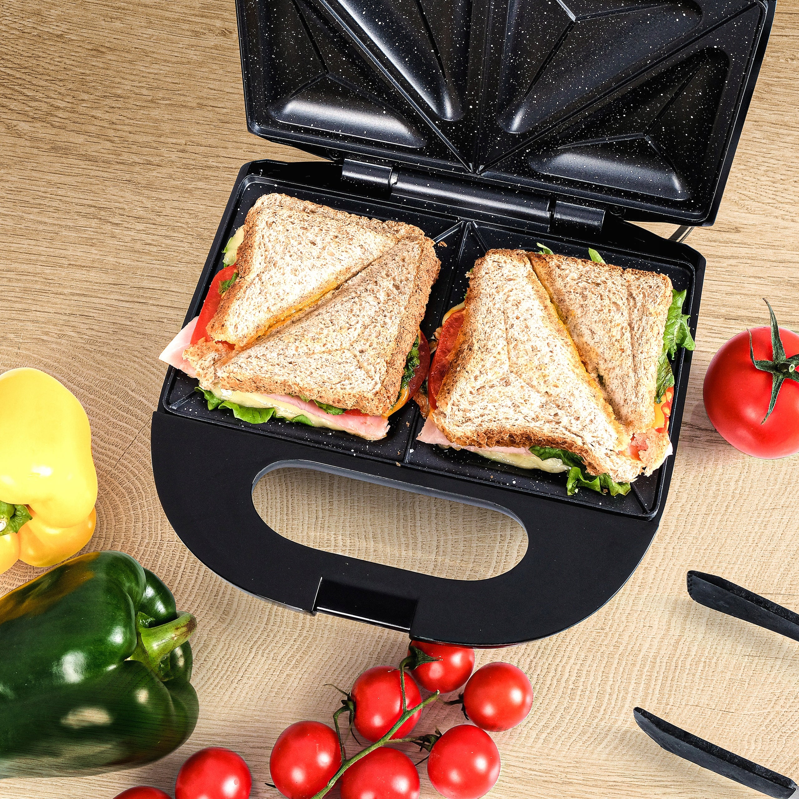 SANDWICH TOASTER SANDWICH ELDOM CERAMIC WITH GRANITE COATING 750W Sandwich shape triangle