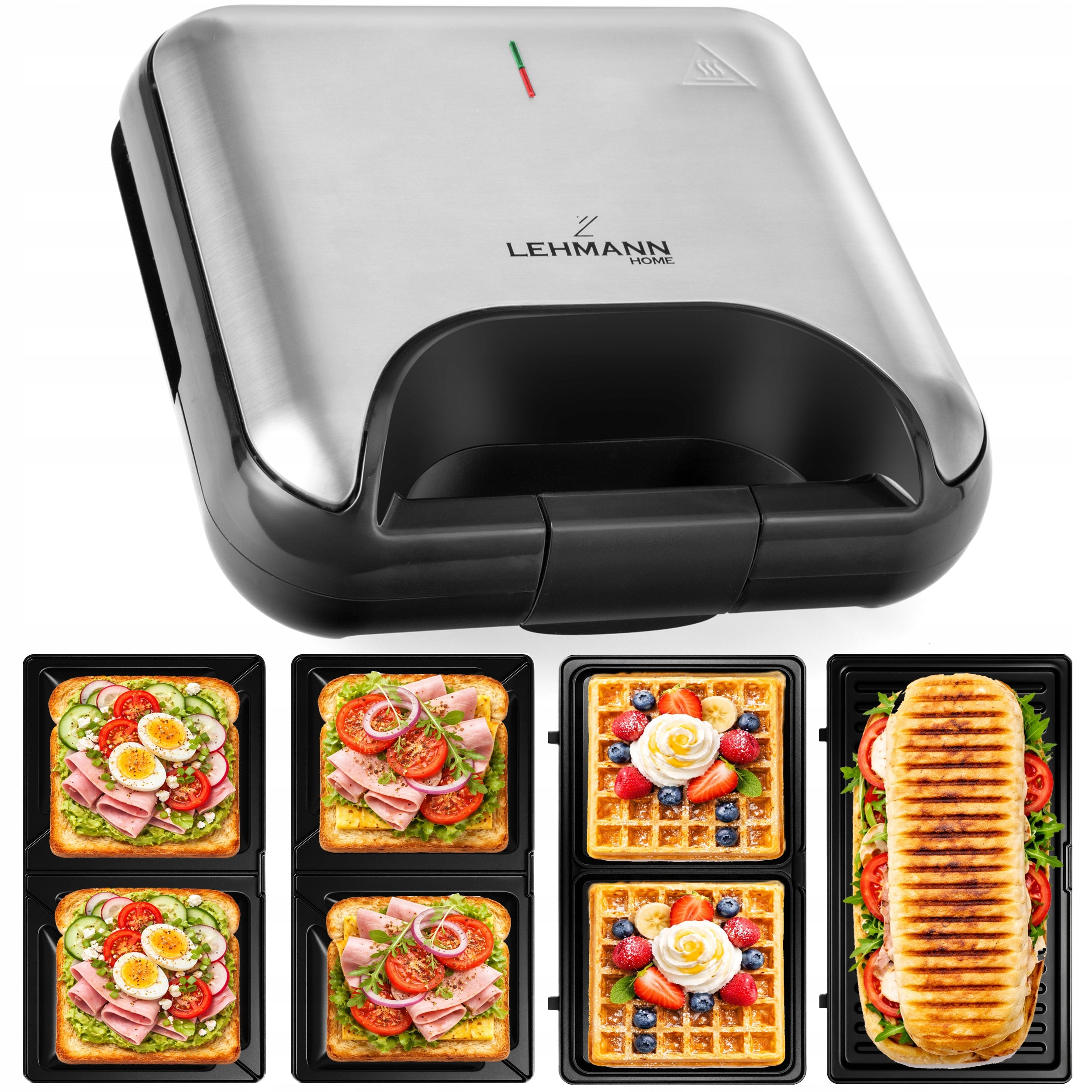 SANDWICH TOASTER SANDWICH GRILL WAFFLE IRON 3IN1 LARGE STRONG 1200