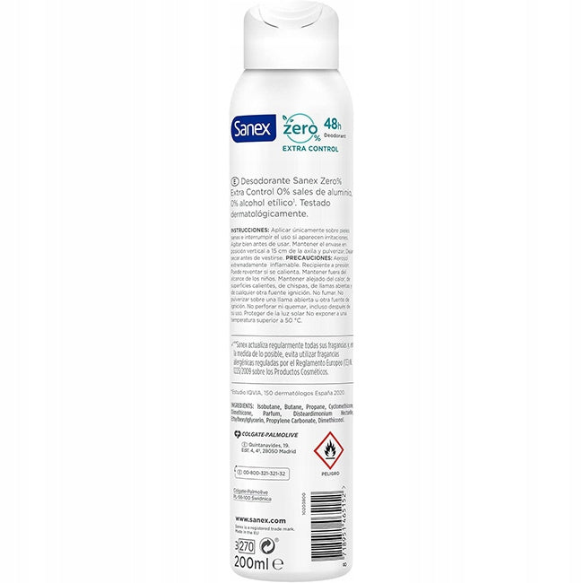 SANEX Zero Extra Control Antiperspirant Spray 200 ml Brand Sanex