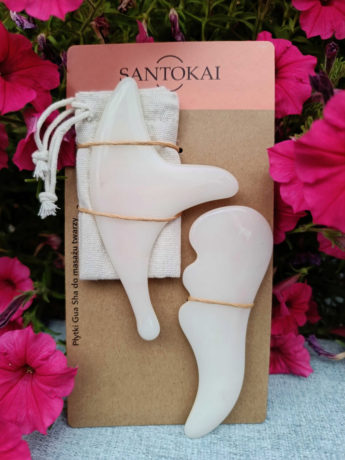 SANTOKAI Gua Sha Tiles, Face Lymphatic Massage + Cotton Bag Manufacturer code 5167