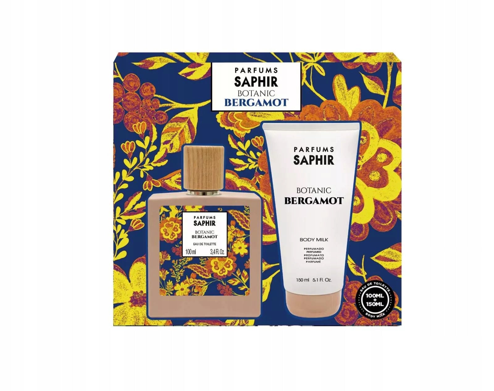 SAPHIR BOTANIC Eau de toilette BERGAMOT set 100 ml + body lotion 150