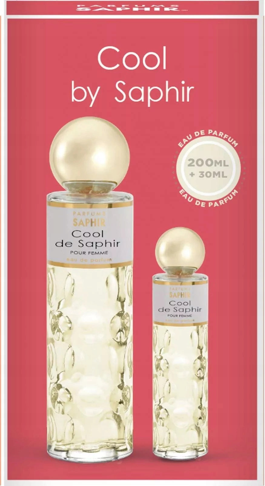 SAPHIR WOMEN Eau de Parfum COOL Pour Femme SET - 200ml + 30ml