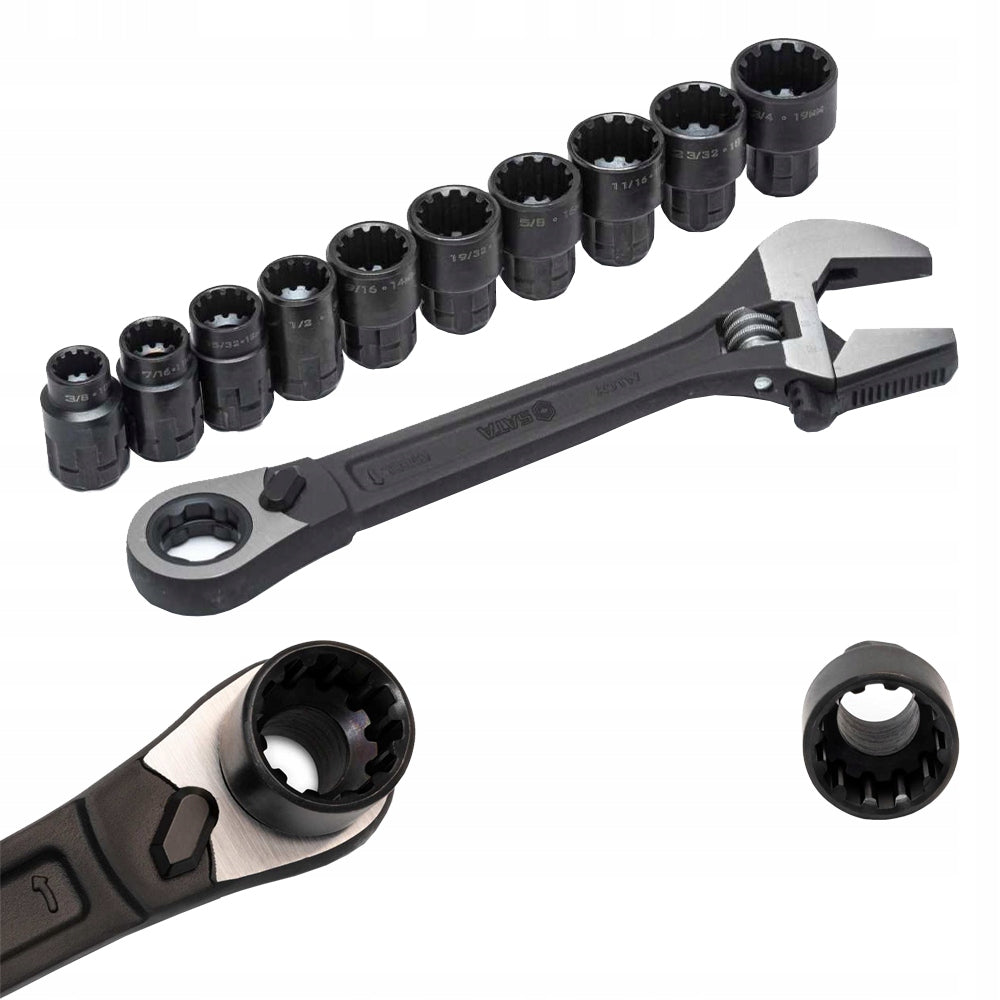 SATA 09000 Adjustable wrench 8 pipes through ratchet 10 SOCKETS Manufacturer code ST09000