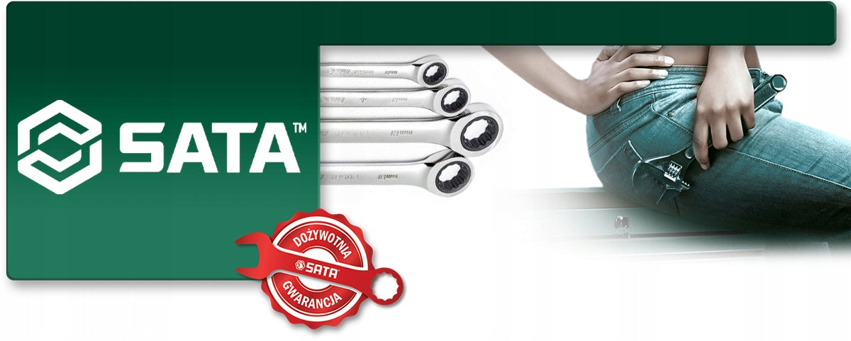 SATA 12 Wrenches Flat Eyelet Ratchet 08044 Brand SATA