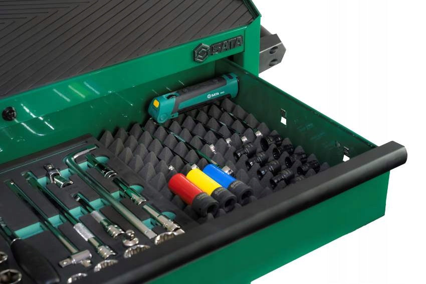 SATA CABINET TOOL TROLLEY BLACK 11 DRAWERS WITH EQUIPMENT 503el. Packaging status original