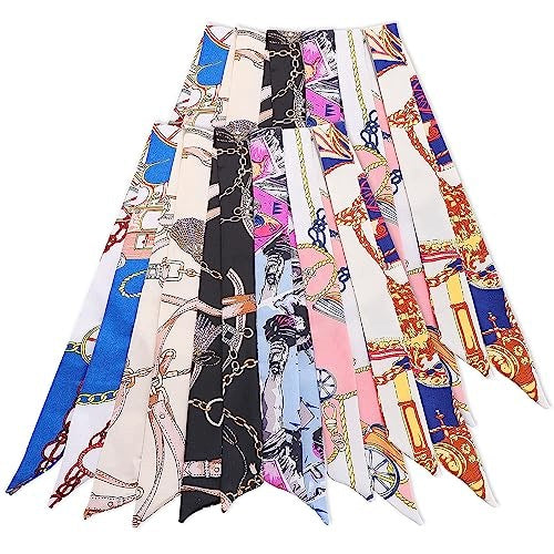 SATIN SCARF WOMEN'S NARROW ELEGANT FOR HANDBAG 12 PCS GIFT Brand no brand