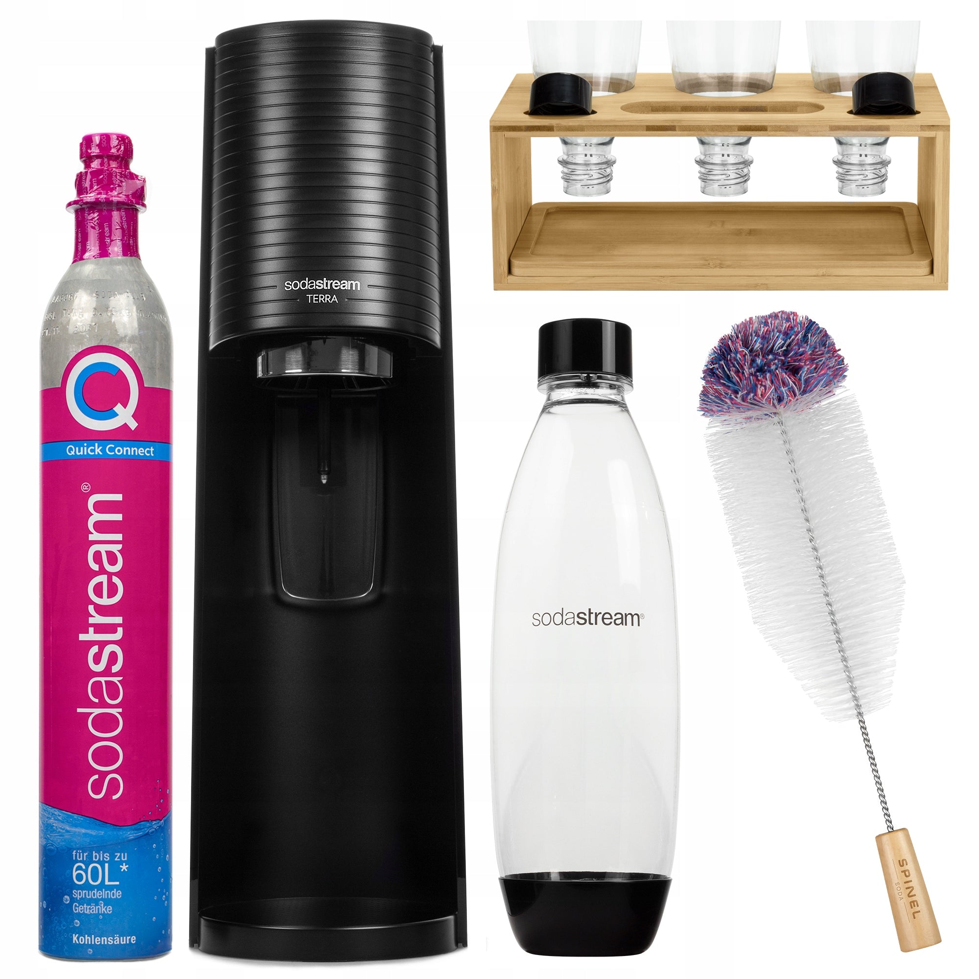 SATURATOR SODASTREAM TERRA FOR WATER BOTTLE SIPHON STAND BOTTLE BRUSH