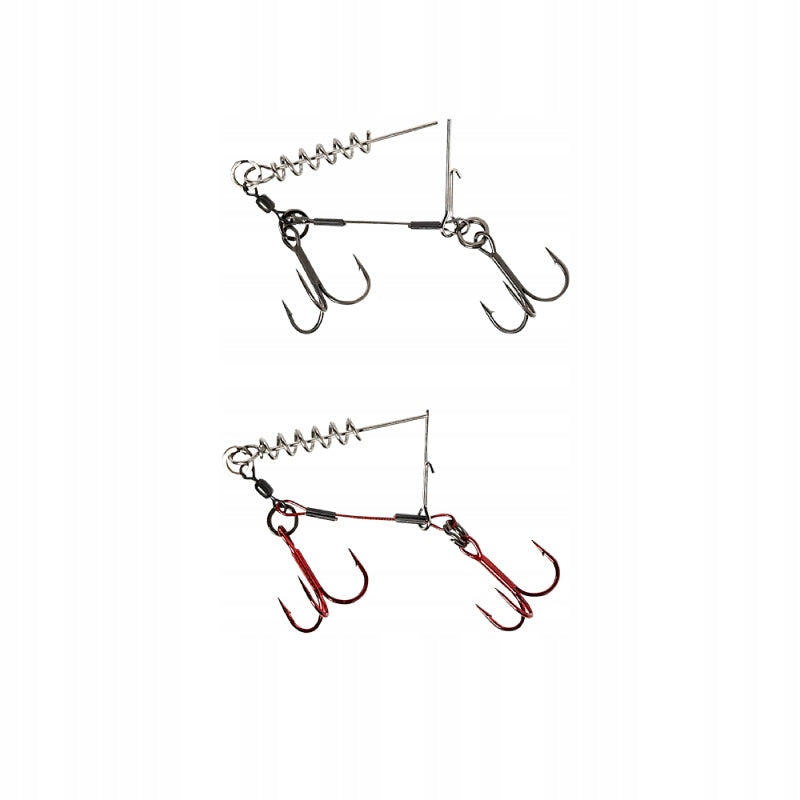 Hakensystem SG Carbon49 Corkscrew Stinger 2x#1/0 23kg 2St