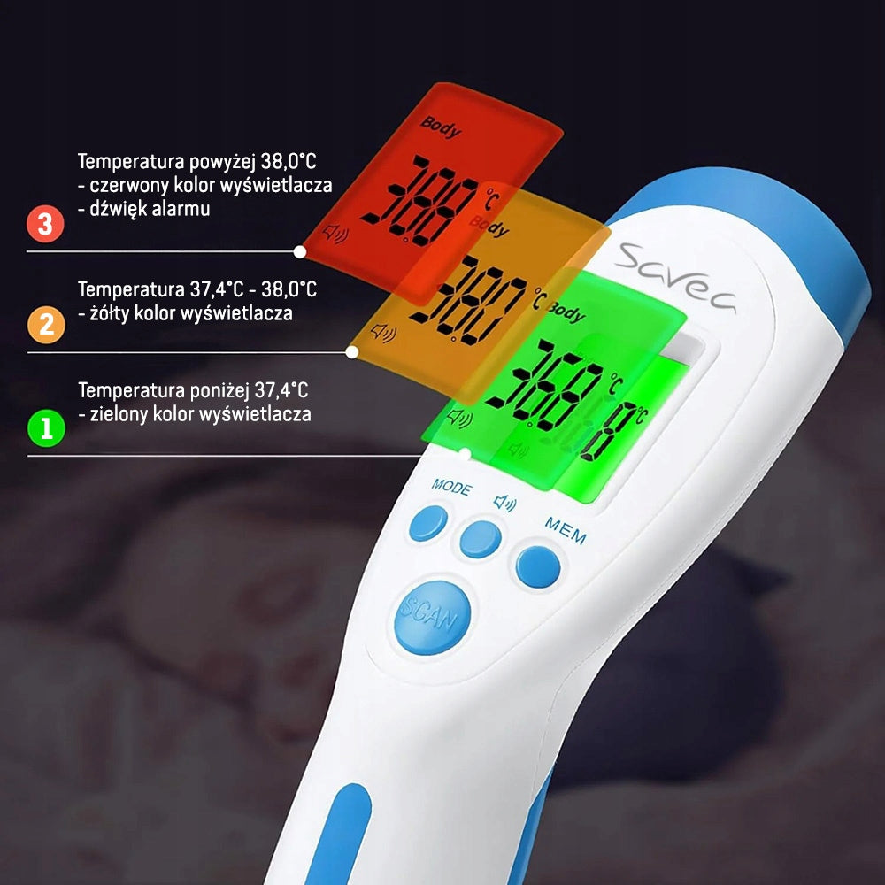 SAVEA Non-Contact Electronic Infrared Thermometer Fever Alarm Medical device yes