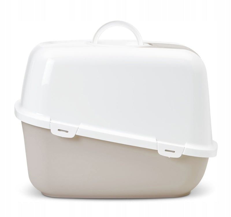 SAVIC JUMBO Cuvette cat toilet large indoor with maine coona filter beige 66,5cm Trade name Kuweta zamykana Savic Nestor Jumbo biało kremowa beżowa kawowa