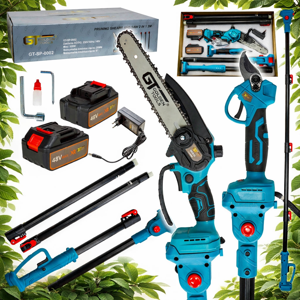 SAW AND PRUNER BOOM 2M SET 3IN1 2PCS BATTERY 48V+CHARGER