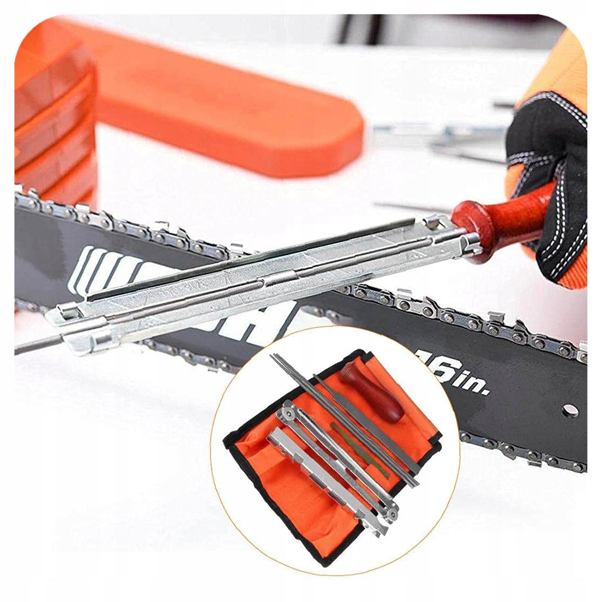 SAW CHAIN SHARPENING FILES SET OF SHARPENER FILES IN CASE 10EL Packaging status original