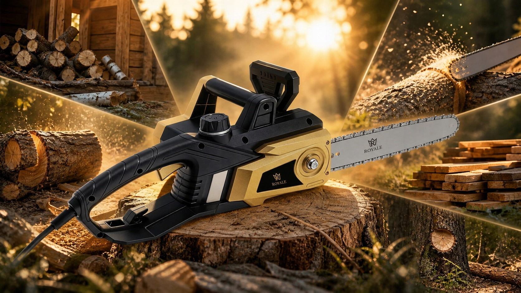 SAW ELECTRIC SAW ROYALE 3000 CHAINSAW FOR WOOD GARDEN METAL Brand ROYALE