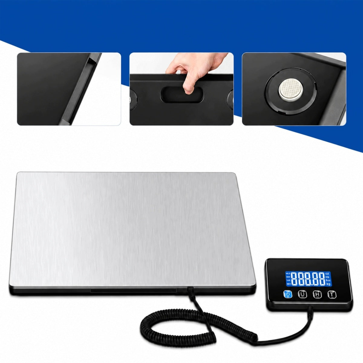 SCALE FOR PACKAGES 200KG DIGITAL WITH LCD AND USB DISPLAY, SILVER Brand no brand