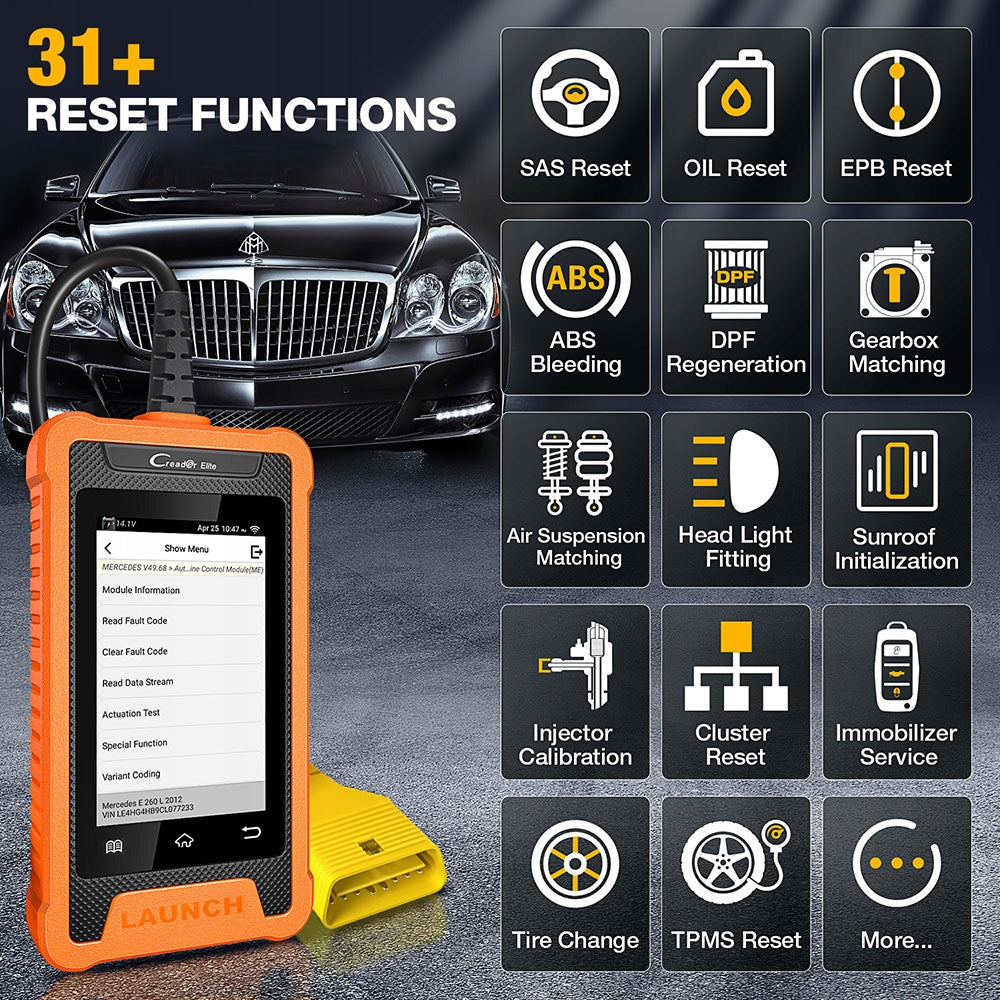 SCANNER DIAGNOSTIC TESTER MERCEDES BENZ MAYBACH Manufacturer code INTERFEJS OBD2 LAUNCH CREADER ELITE BENZ