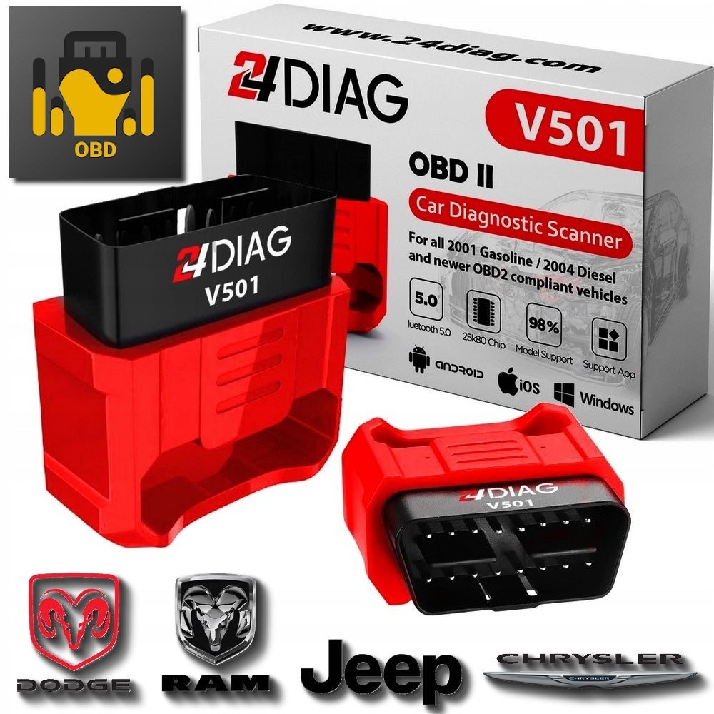 SCANNER TESTER OBD2 Jscan DIAGNOSTIC INTERFACE for JEEP DOGE CHRYSLER RAM Brand 24Diag