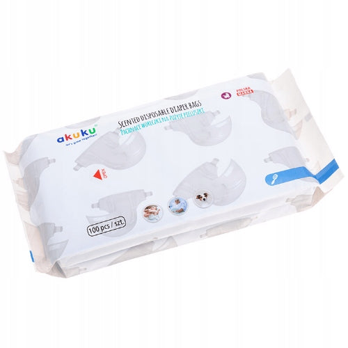 SCENTED BAGS FOR USED DIAPERS AKUKU BAGS FOR DIRTY DIAPERS x100 Packaging status original
