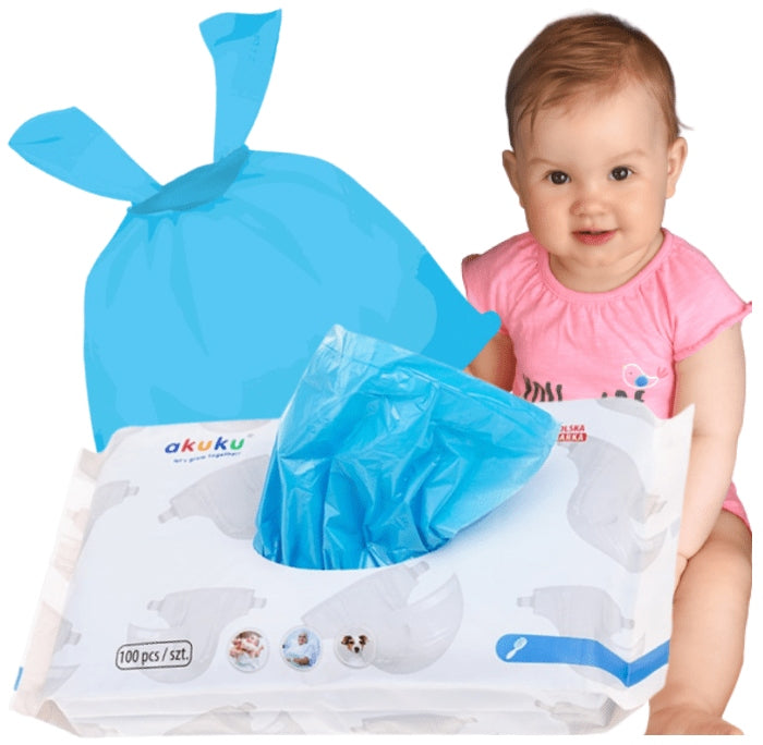 SCENTED BAGS FOR USED DIAPERS AKUKU BAGS FOR DIRTY DIAPERS x100