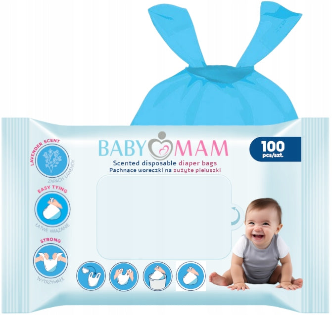 SCENTED BAGS FOR USED DIAPERS BABYMAM 100PCS