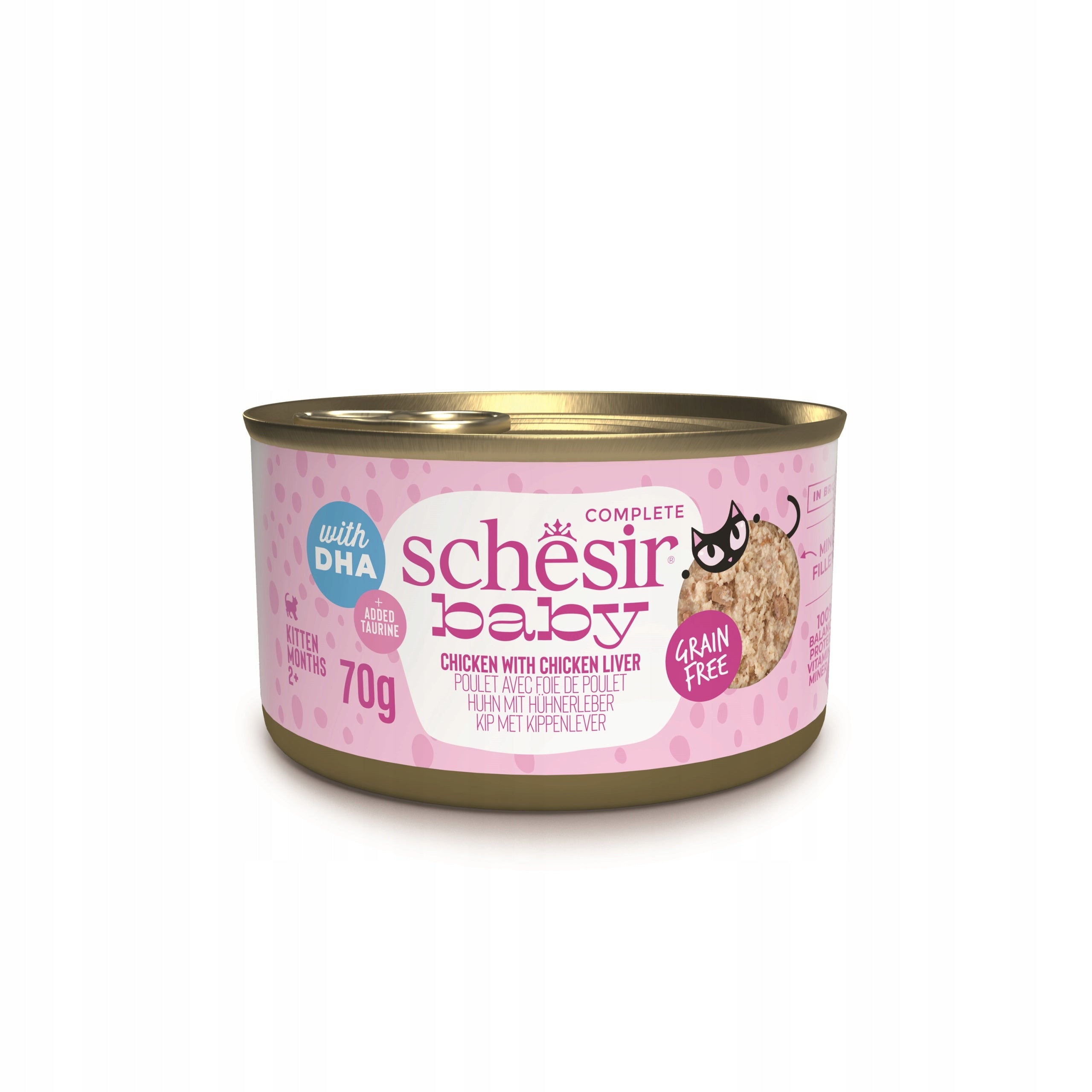 SCHESIR Baby Wet Cat Food CHICKEN with Liver Can 70g