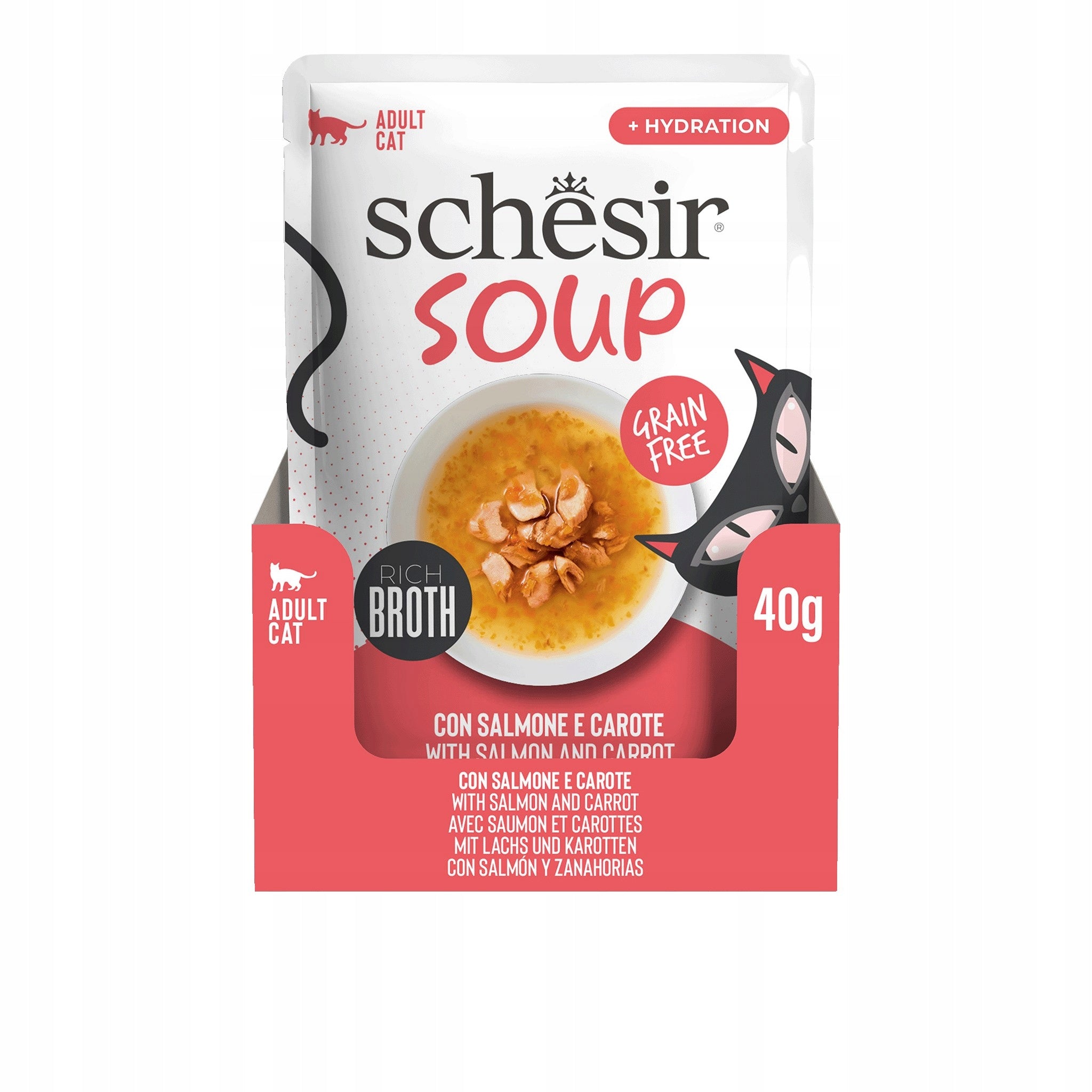 SCHESIR Wet cat food soup salmon carrot natural sachet 40 g Brand Schesir