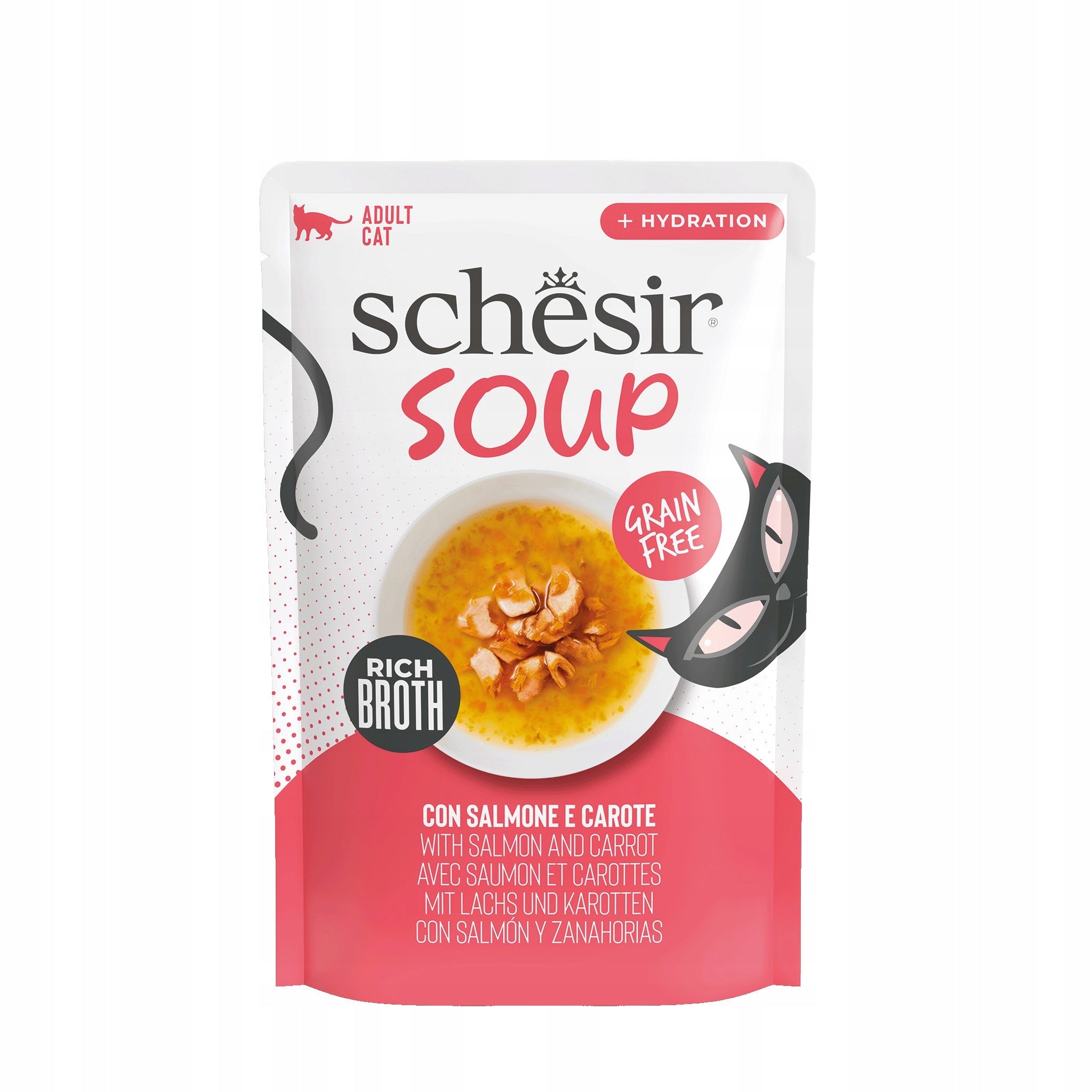 SCHESIR Wet cat food soup salmon carrot natural sachet 40 g