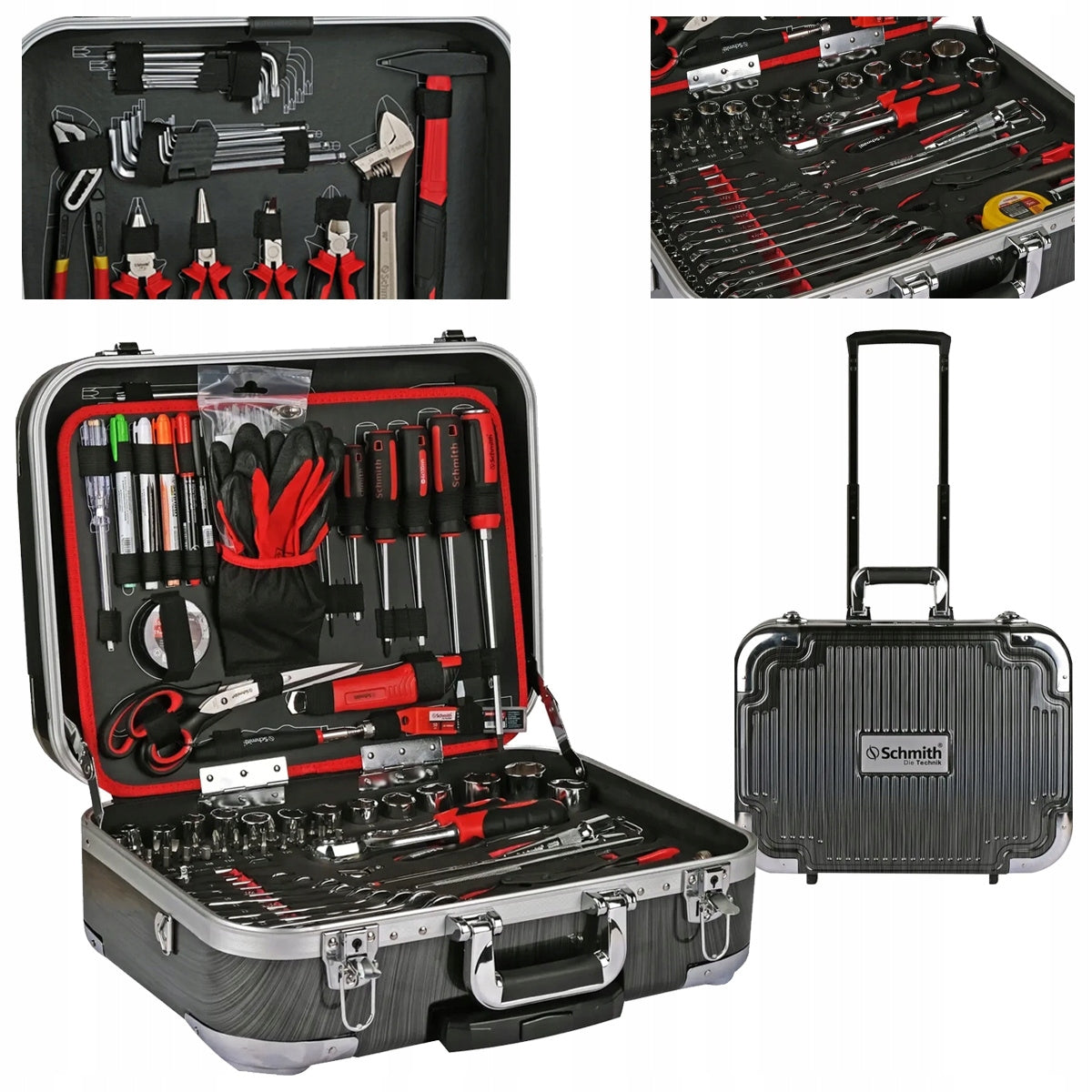 SCHMITH Case with Tools Wheels Tool Set SCASE-001 252 pieces