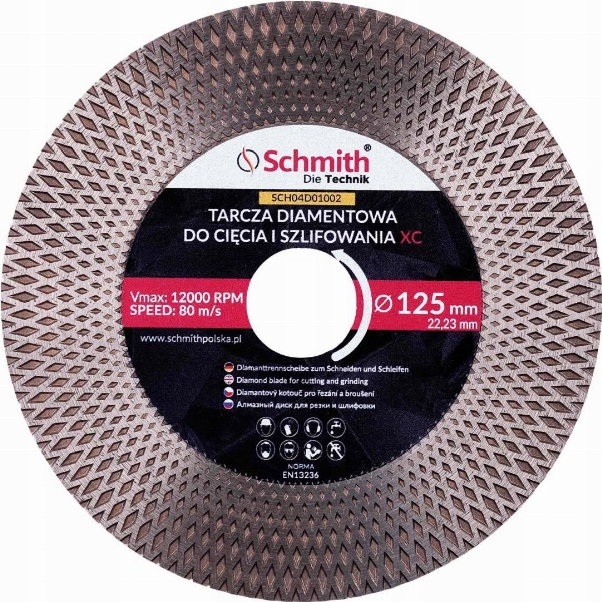 SCHMITH Diamond blade for cutting stoneware grinding 125 mm XC SCH04D01002 Manufacturer code SCH04D01002