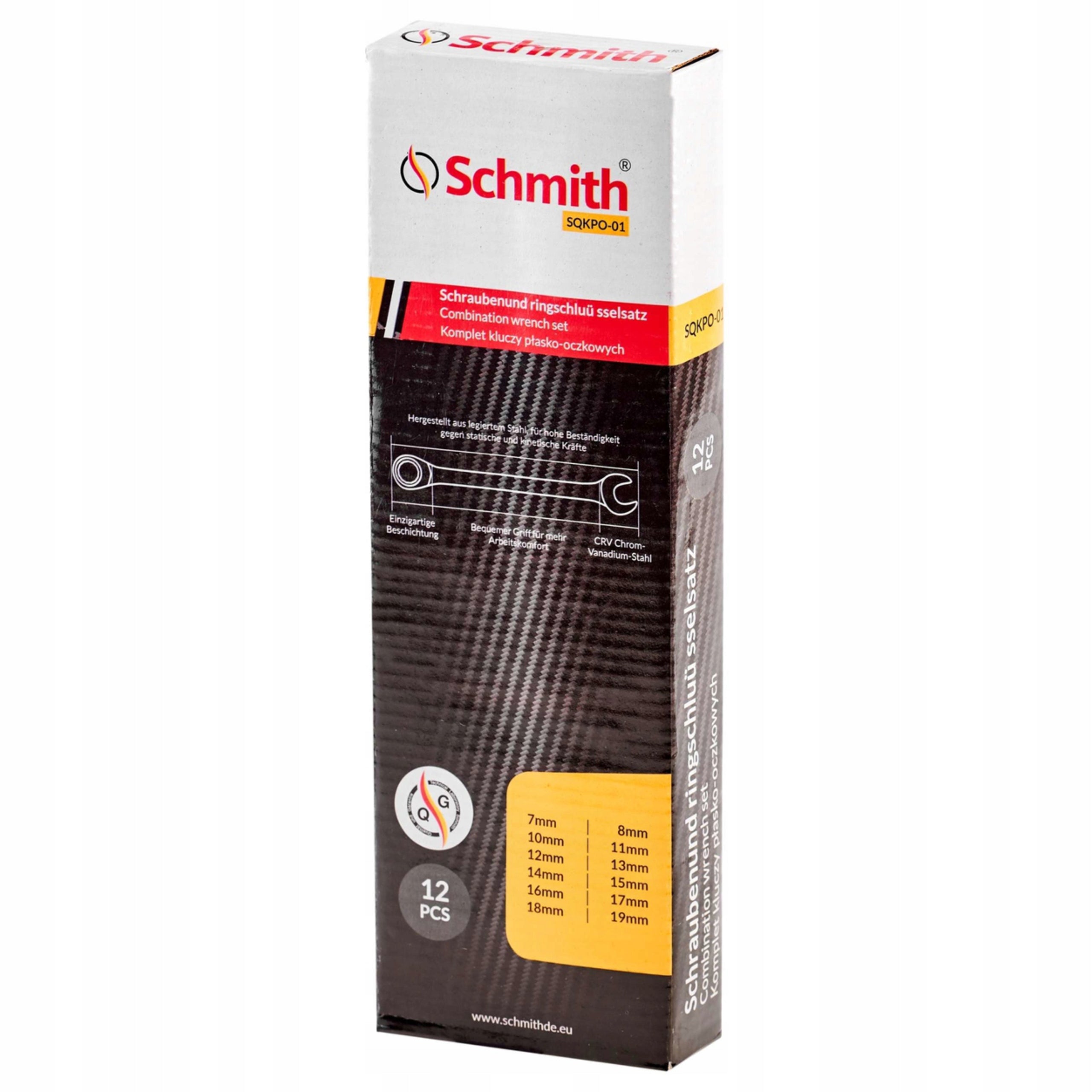 SCHMITH SET FLAT EYE WRENCHES SET 6-22 mm 12pcs SHEET EAN (GTIN) 5902004763521