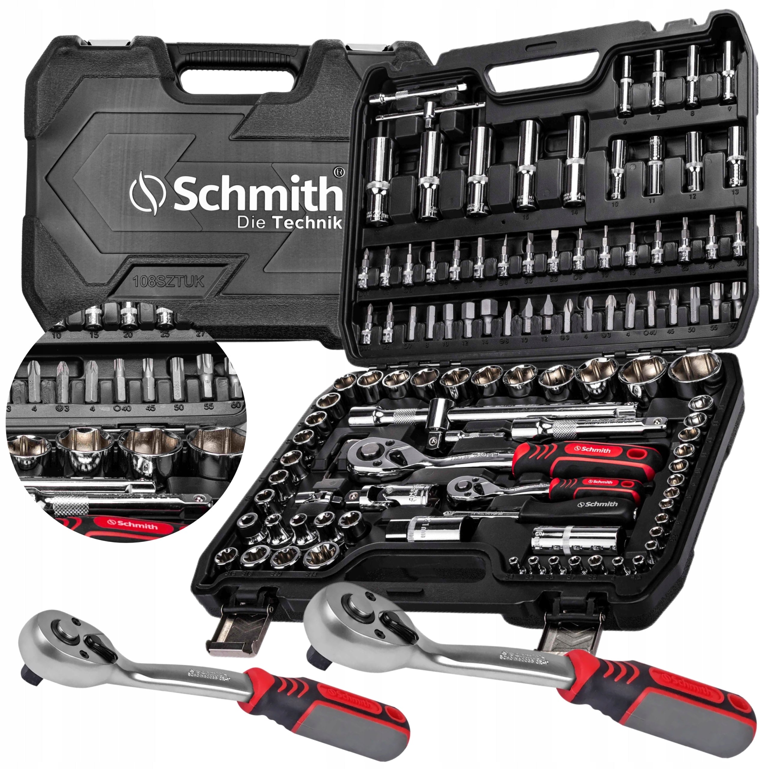 SCHMITH SOCKET WRENCH TOOL SET 108 PCS1/2" 1/4"SQN2-108