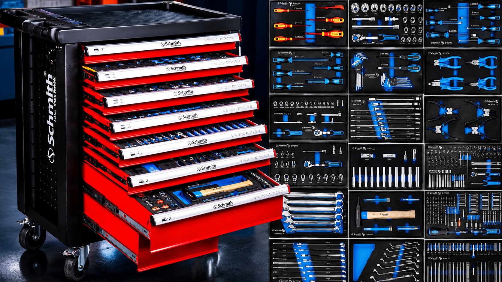SCHMITH TOOL TROLLEY WORKSHOP TOOL CABINET WITH EQUIPMENT 402 Manufacturer code SCH02C01010 / HT7G062