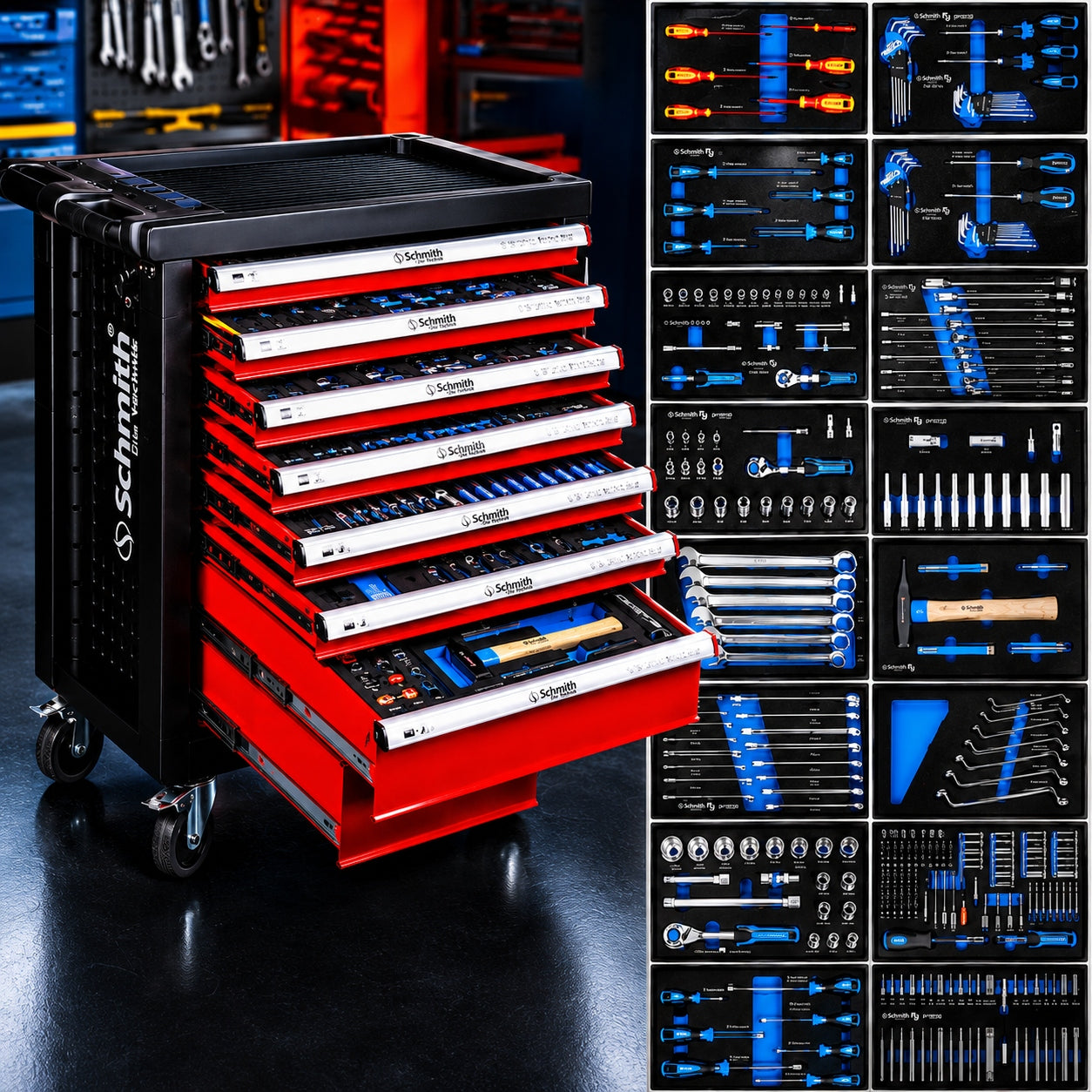SCHMITH TOOL TROLLEY WORKSHOP TOOL CABINET WITH EQUIPMENT 402