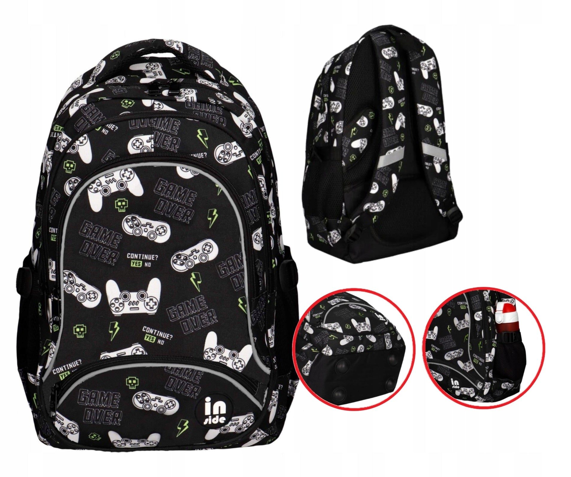 SCHOOL BACKPACK 3 CHAMBERS INSIDE GAMING PADS INCOOD