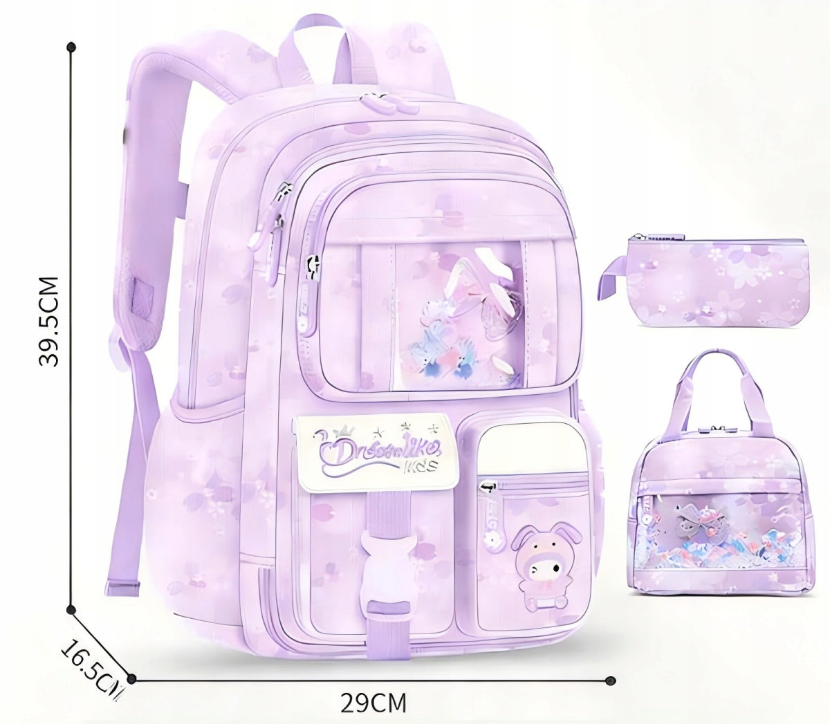 SCHOOL BACKPACK A4 MULTI-CHAMBER FOR GIRLS CLASS 1-3 Packaging status original