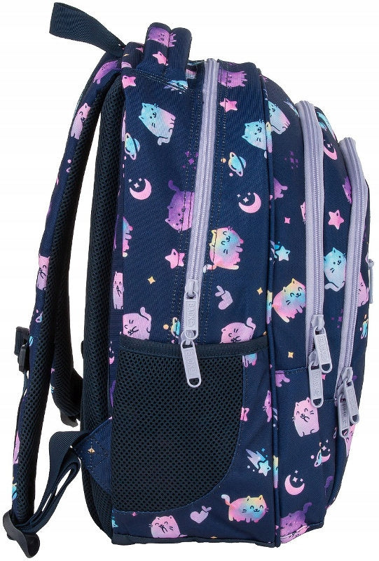 SCHOOL BACKPACK BACKUP 26L MULTI-CHAMBER SPACE KITTENS STARS O25 Manufacturer code PLB7O25